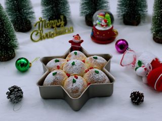 12、圣诞雪花豆沙包,再来一张美美哒。