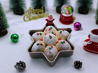 13、圣诞雪花豆沙包,成品一