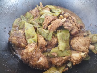 23、东北菜～家常排骨炖豆角,然后再收一下汁就可以了