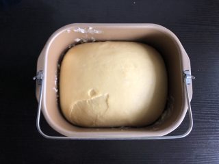 6、南瓜椰蓉面包,面发至两倍大取出揉面排气