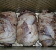 5、巧克力吐司,吐司模内涂一层薄薄的黄油，将卷好的面团放入模具