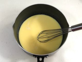 4、抹茶蔓越莓麻薯,用手动打蛋器搅拌均匀。