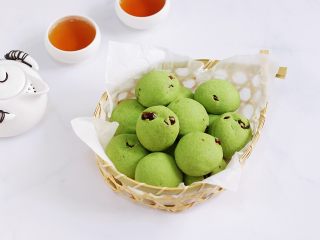 13、抹茶蔓越莓麻薯,成品图。