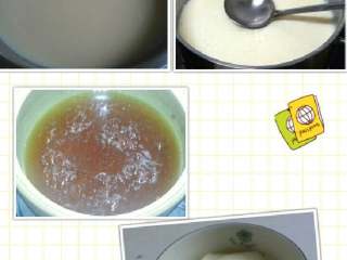 5、自制豆腐花,将煮好的糖备用、用勺子盛出装入碗中、倒下红糖即可食用。（我喜欢放入冰箱冷1个小时再食用）