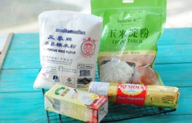 1、雪媚娘,准备所需材料。