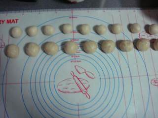 2、苏式鲜肉月饼 ,将两份面团等分成若干份,松驰十五分钟以上