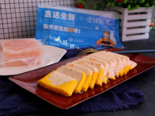 15、南极磷虾蒸虾糕,切片即可食用，小宝贝吃特别方便，不用担心污染和卡刺。大人吃可熬些辣椒芡汁浇上来吃。