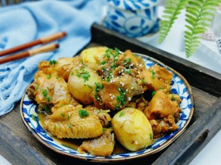 16、#做妈妈的拿手菜#红烧鸡块炖小土豆,近看，特别美味，妈妈的味道。