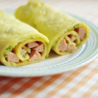 6、鸡蛋饼,对半切开，能量上桌啦