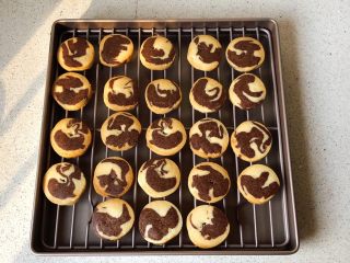 8、双色曲奇,香喷喷热腾腾的双色曲奇烤好了，晾网上晾凉