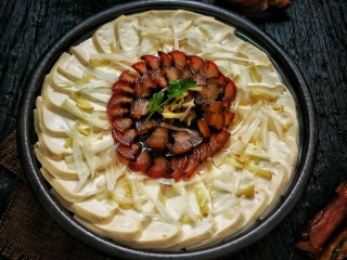 14、腊肉蒸豆腐,美味端出锅了????????