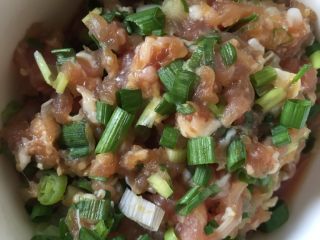 2、葱花肉饼,接下来剁猪肉末，切葱花。搅拌均匀加入适量的生抽、盐和味精，这样肉饼的馅也做好了。
