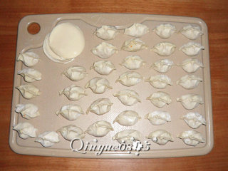 8、地方菜　山西胡萝卜羊肉馅扁食,这是包好的一部分