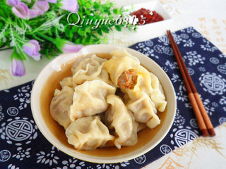 10、地方菜　山西胡萝卜羊肉馅扁食,开吃