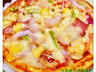 24、披萨~不一样的重奶酪拉丝披萨,5分钟后取出，光看颜色就已经够诱人了????????