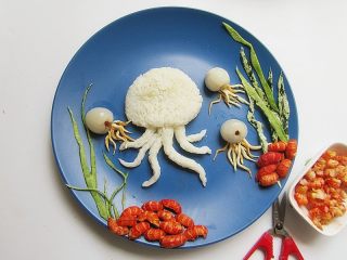 12、章鱼和宝宝出游记,小龙虾肉码放好，做水中彩石