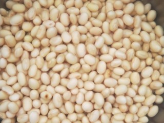 2、佐粥下饭的黄豆辣椒酱,泡一晚上的黄豆稍洗一下。