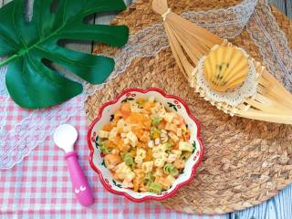 17、【宝宝辅食】三文鱼杂蔬意面,三文鱼杂熟意面 get ✔，满足宝宝的胃，美翻你的心~