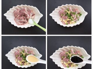 2、糖醋排骨,排骨先腌制1小时左右入味:加一勺盐、葱姜蒜、料酒半汤匙、老抽一汤匙、