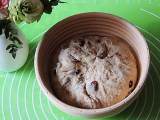 17、蔓越梅乡村面包,光滑的面团朝下。