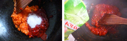 3、萨拉米香肠PIZZA,至番茄全部变成酱状后关火加入黑胡椒粉、罗勒叶和欧芹碎拌匀后出锅放凉备用。