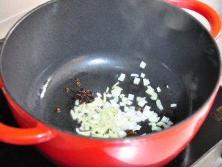 9、苏泊汤——冬日里的温暖,再放葱、姜煸炒。