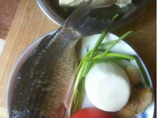 1、下奶的鲫鱼汤,准备材料.鱼洗干净.