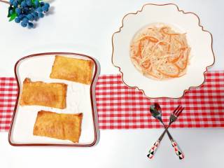 14、【宝宝辅食】鸡丝凉拌面,营养搭配：鸡丝凉拌面+香甜菠萝派