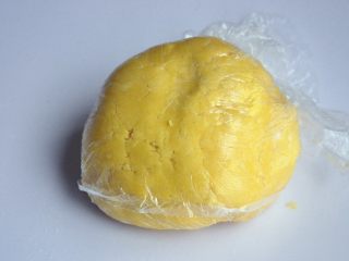 15、凤梨酥,将混合好的面团放入冰箱冷藏1小时。