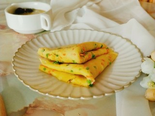 8、葱花鸡蛋饼,早餐搭配小米粥，人间美味