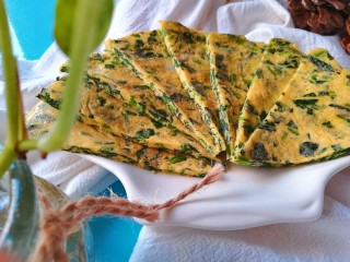14、#补铁#菠菜煎饼,出锅切成小三角即可食用哦