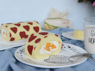 36、形彩绘芒果蛋糕卷,展示图。