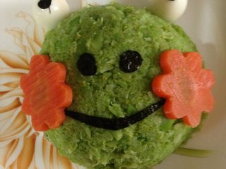 8、菜泥小青蛙--快手妈妈菜,完工。