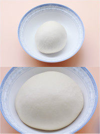 4、奶酪面包,揉好的面团进行一次发酵至两倍大。发酵环境:30度1小时。