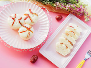 16、不用揉面懒人快手发糕 辅食10M+牛奶红枣发糕,完成