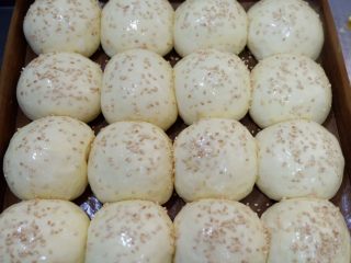 10、芝麻奶油小餐包（中种）,均匀的撒上白芝麻