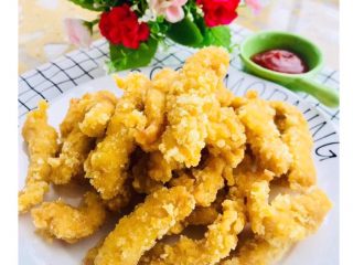 8、香脆鸡柳,装盘！