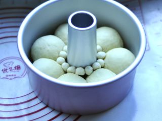 10、龙猫挤挤面包,面团发酵好后，按上耳朵，