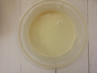 17、炸茄盒,如图面糊做好了