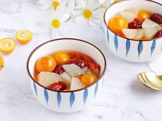 9、冰糖雪梨金桔饮,喜欢的快来试试吧！