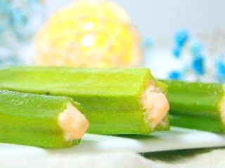 9、秋葵酿鲜虾,吃了这次还想做下一次。