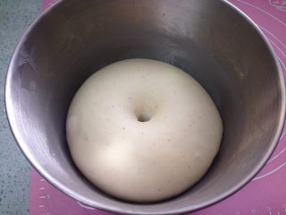 7、椰香萌猴面包（超详细做法）,发至2.5倍大，手指插个洞后不回缩不坍塌。（室温10度左右发了6小时）。