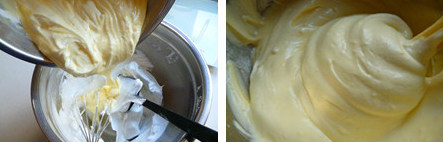 6、貌似轻乳酪~~~~酸奶蛋糕 ,将制作好酸奶蛋糕面糊倒入6寸模具中，在桌面上轻敲几下震出大气泡。