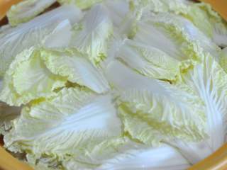 7、五花肉豆腐锅,摆上娃娃菜。