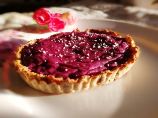 19、紫薯挞,洒上适量椰蓉即可、低脂、美味。