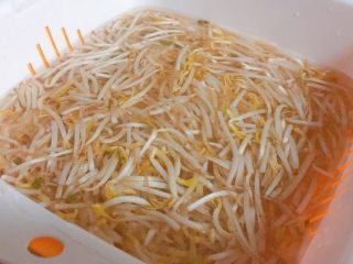 3、东北那旮沓的美食★酸菜豆芽炒宽粉,豆芽洗净，备用。