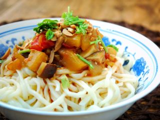 16、素味茄丁面,成品。