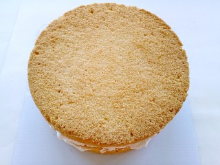 8、平安夜淋面蛋糕,按照上面的步骤进行，直至盖上最后一片蛋糕。