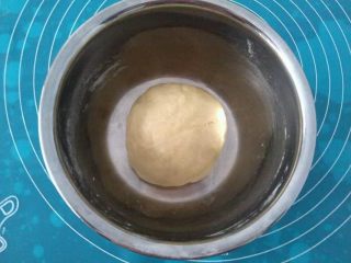 5、梅花双色土司,放入盆中,放在温暖处发酵.