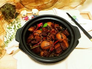 44、大口吃肉系列➕干豆角鸡蛋红烧肉,成品